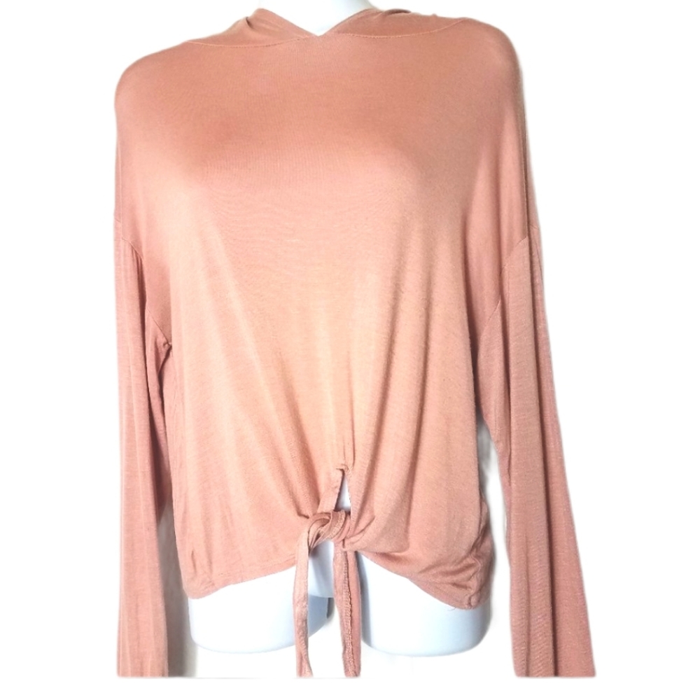 Forever 21 Blush Pink Hooded Crop Top